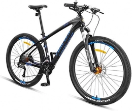 YZPTYD Folding Mountain Bike YZPTYD 27.5 Inch Mountain Bikes, Carbon Fiber Frame Dual-Suspension Mountain Bike, Disc Brakes All Terrain Unisex Mountain Bicycle, Blue, 27 Speed