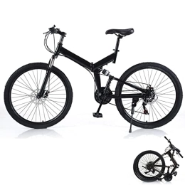 ZAANU Bike ZAANU Mountain Bike 26 inch Foldable MTB Full Suspension 21 Speed Disc Brake Bicycle for Adult Men Women Carbon Steel Frame
