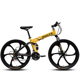 ZDZXC Bike ZDZXC 26 Inch Adults Full Suspension Mountain Bike Folding Bike 24 Speed ​​Gears Dual Disc Brakes Mountain Bicycle Trail Bike High Carbon Steel Full Suspension Frame