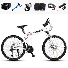 ZHIPENG Folding Mountain Bike ZHIPENG Folding Mountain Bikes 26-Inch Bike City Shift Bicycles, Folding Design, Aluminum Alloy Material, Light Weight And High Hardness, White