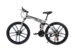 ZJBKX Folding Mountain Bike ZJBKX 21 Speed 26 Inch Wheel Adult Foldable Mountain Bike, Road Bicycle Men Racing Front and Rear Mechanical Disc Brakes Frame Ride