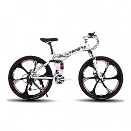 ZPEE Folding Mountain Bike ZPEE Outdoor Foldable Shock Speed Mountain Bike, Fat Tire Disc Brake Foldable Bike, Road Suspension Outroad Bicycles FOR MEN Women Students