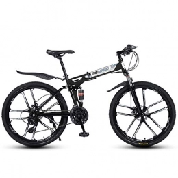 ZTYD Bike ZTYD 26" 21-Speed Mountain Bike for Adult, Lightweight Aluminum Full Suspension Frame, Suspension Fork, Disc Brake, Black, E