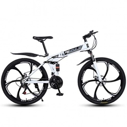 ZTYD Bike ZTYD 26In 24-Speed Mountain Bike for Adult, Lightweight Aluminum Full Suspension Frame, Suspension Fork, Disc Brake, White, D