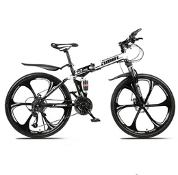 ZTYD Bike ZTYD Mountain Bike Folding Bikes, 26" 30-Speed Double Disc Brake Full Suspension Anti-Slip, Lightweight Frame, Suspension Fork, W 3