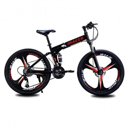 ZWPY Folding Mountain Bike ZWPY 26" Mountain Trail Bike, Adult Mountain Bike, High Carbon Steel Folding Outroad Bicycles, 21-Speed, Full Suspension Dual Disc Brakes, 3 Knife Wheels