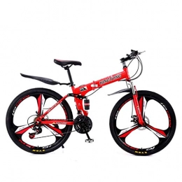 ZXCVB Bike zxcvb 24-Speed Folding Bikes for Adults, Mountain Bike 24 / 26 Inch, High-carbon Steel Hardtail Mountain Bike, Double Suspension MTB