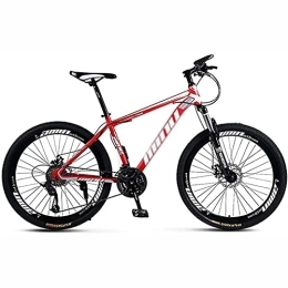 KOSFA Bike 21 / 24 / 27 Speed Adult Men's Mountain Bike 26" Wheel, High Carbon Steel Bicycle, Vari Speed Mountain Bike, Red, 21 Speed