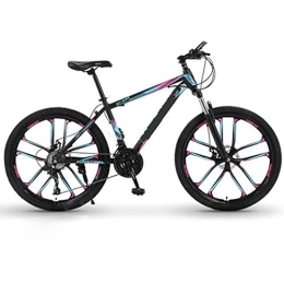  Bike 24 Inch Mountain Bike Aluminum Alloy 21 Variable Speed Shock Absorption Off-Road Travel City Commuter Car (Purple) (Purple)