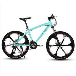 WXX Bike 24 Inch Mountain Bikealuminum Alloy Wheelsdouble Disc Brake Bicycleshigh Carbon Steel Framebeach Snowmobile Man Woman General Purpose, Green, 21 speed