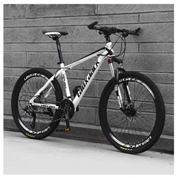 FMOPQ Bike 26" Adult Mountain Bike 27Speed Drivetrain Front Suspension Variable Speed HighCarbon Steel Mountain Bike White