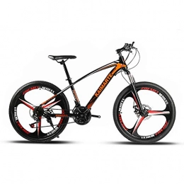 FJW Mountain Bike 26 Inch Integral Wheel Unisex Suspension Mountain Bike 21 Speed 24 Speed 27 Speed High-carbon Steel Ultralight Frame Student Child Commuter City Bike, Orange, 24Speed