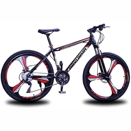 KOSFA Mountain Bike 26 Inch Mountain Bike for Adults 21 / 24 / 27 Speed Lightweight Aluminum Frame Double Disc Brake Full Suspension Anti-Slip, Red, 27 Speed