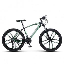 FBDGNG Mountain Bike 26 Inch Mountain Bike High Carbon Steel MTB Bicycle For Adult 21 / 24 / 27 Speed Double Disc Brake Outroad Mountain Bicycle For Men Women(Size:24 Speed, Color:Green)