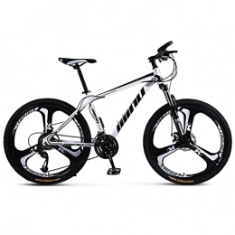 SHUI Bike 26 Inch Moutain Bike 21 / 24 / 27 / 30 Speeds Mountain Trail Bike High-strength Magnesium-aluminum Alloy MTB Double Disc-Brake Outdoor Sports Exercise Fitness City Bicycle White Black-24sp