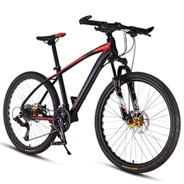 WJSW Bike 26inch 27-Speed Mountain Bikes, Dual Disc Brake Hardtail Mountain Bike, Mens Women Adult All Terrain Mountain Bike, Adjustable Seat & Handlebar, Red