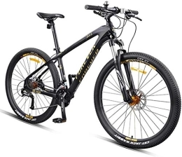 GJZM Mountain Bike 27.5 Inch Mountain Bikes Carbon Fiber Frame Dual-Suspension Mountain Bike Disc Brakes All Terrain Unisex Mountain Bicycle Gold 30 Speed