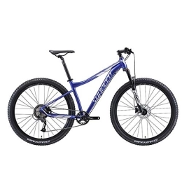 WJSW Bike 9-Speed Mountain Bikes, Adult Big Wheels Hardtail Mountain Bike, Aluminum Frame Front Suspension Bicycle, Mountain Trail Bike, Blue