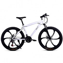 Wghz Bike Adult Bicycle Variable Speed 24 Inch Bicycle Student Type Integrated Wheel Dual Disc Brakes For Men And Women, Student Cycling Off-Road One-Wheel Racing, White