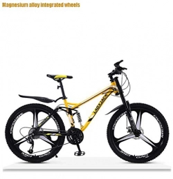 WJSW Bike Adult Downhill Mountain Bike, Double Disc Brake Off-Road Snow Bikes, High-Carbon Steel Frame Beach Bicycle, 26 Inch Wheels