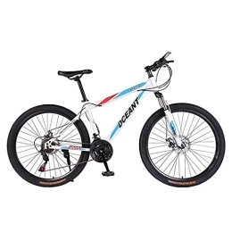  Bike Adult Mountain Bike 26 Wheels 21 Speed Gear System Dual Disc Brake Bicycle for Boys Girls Men and Wome / White