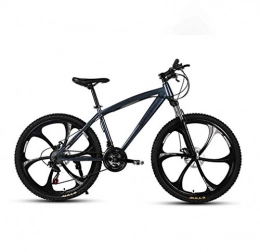 Alqn Mountain Bike Alqn Adult 26 inch Mountain Bike, Beach Snowmobile Bicycle, Double Disc Brake Bicycles, Aluminum Alloy Wheels, Man Woman General Purpose, Grey, 27 Speed