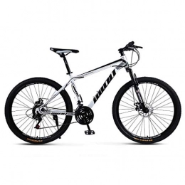 Alqn Bike Alqn Adult Mountain Bike, High-Carbon Steel Frame, Beach Snowmobile Bicycle, Double Disc Brake Cruiser Bicycles, 26 inch Aluminum Alloy Wheels, White, 21 Speed