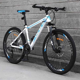 Alqn Mountain Bike Alqn Adult Mountain Bike, Snowmobile Bikes, Double Disc Brake Beach Bicycle, High-Carbon Steel Frame Bicycles, 26 inch Wheels, Blue, 27 Speed