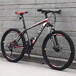 AP.DISHU Mountain Bike AP.DISHU Front Suspension Mountain Bike Carbon Steel Fram Unisex Road Bike Front+Rear Mudgard 24 Inch Wheels, Red, 30 Speed