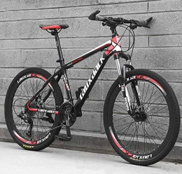 AP.DISHU Mountain Bike AP.DISHU Young Students Mountain Bikes High Carbon Steel Frame Road Bicycle Racing 24 Inch Spoke Wheel Suspension Fork Dual Disc Brake Bicycles, Black Red, 24 Speed