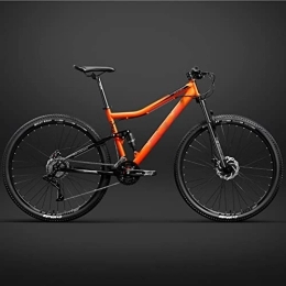 ASUMUI Bike ASUMUI 26 Inch Bicycle Frame Full Suspension Mountain Bike, Double Shock Absorption Bicycle Mechanical Disc Brakes Frame (orange 30 Speeds)