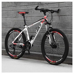 BANANAJOY Mountain Bike BANANAJOY Outdoor sports 26 Inch Mountain Bike, HighCarbon Steel Frame, Double Disc Brake And Suspensions, 27 Speeds, Unisex, White