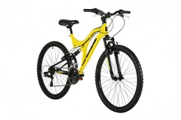 Barracuda Mountain Bike Barracuda Unisex Draco Ds Wheel 18 Inch Full Suspension Frame Mountain Bike, Yellow, 26 Inch