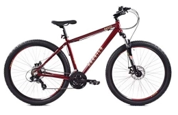 Basis Mountain Bike Basis Harrier Mens Crossbar Hardtail Mountain Bike, 27.5" Wheel, Disc Brakes, 21 Speed - Candy Red (18" Frame)