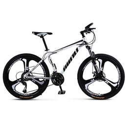 WEHOLY Bike Bicycle Mens' Mountain Bike, High-carbon Steel 27 Speed Steel Frame 26 Inches 3-Spoke Wheels, Fully Adjustable Front Suspension Forks, White, 24speed