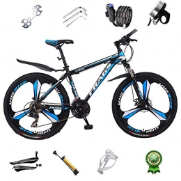  Mountain Bike Bicycle Mountain Bike 21 / 24 / 27speed 24 / 26 Inch Aluminum Alloy Road Bikes Mtb 3 Cutter Wheels Bicycles Dual Disc Brakes, Black Blue, 24 inch 24 speed