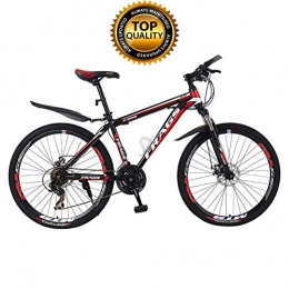  Mountain Bike Bicycle Mountain Bike Road Bike Aluminum Alloy Frame 21 / 24 / 27speed Frame Oversized Bicycle Bikes Double Disc Brake Chain Propulsion Mode, Black Red, 24 inch 21 speed