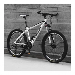 NOLOGO Mountain Bike Bicycles, adult mountain bike cross-country, men and women speed bike, bicycle student, casual bike (Color : White and black, Size : 21speed24inches)