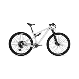  Bike Bicycles for Adults T Mountain Bike Full Suspension Mountain Bike Dual Suspension Mountain Bike Bike Men (Color : White, Size : Large)