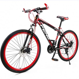 Wghz Bike Carbon Steel 21 Speed Mountain Bike For New Model Mtb Bicycle With Dual Disc Brake, Aluminum Alloy Double Mountain Bike 24 / 26 Inch Men And Women Bicycle, Red
