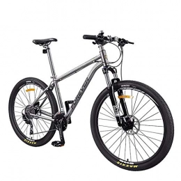 CHEZI Mountain Bike CHEZI Titanium Alloy Mountain Bike for Adults, Lockable Suspension, Front Fork Suspension, Mountain Bike, 27.5 Inches, 30 Speeds