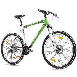 CHRISSON Bike CHRISSON '26inch MTB Mountain Bike Bicycle Allweger Aluminium with 24g Deore Matt Green / White, 53 cm (Sw 73)