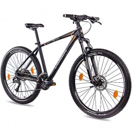 CHRISSON Bike Chrisson 27.5 Inch Hardtail Mountain Bike Cutter 3.0 Black Orange Hardtail Mountain Bike with 27 Speed Shimano Acera Derailleur Gear - Men and Woman