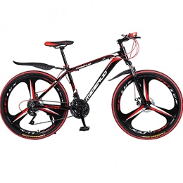 PBTRM Bike City MTB Bicycle 26 Inches 27 Speeds Mountain Bike, Aluminum Alloy Frame, Disc Brake, All-Aluminum Pedals, Suitable Height: 160-185, for Adults And Teenagers, Black red
