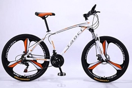 cuzona Bike cuzona 26 inch aluminum alloy mountain bike 21 speed lightweight all-wheel bicycle unisex student bike-white_orange