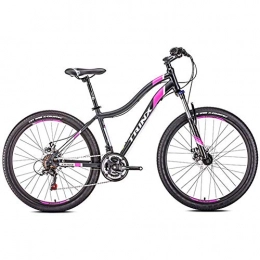 CXY-JOEL Bike CXY-JOEL Womens Mountain Bikes, 21-Speed Dual Disc Brake Mountain Trail Bike, Front Suspension Hardtail Mountain Bike, Adult Bicycle, 24 Inches White Suitable for Men and Women, Cycling and Hiking, 24