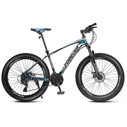 DelongKe Bike DelongKe Mountain Bike, Mens Womens Mountain Bikes, High-Carbon Steel Frame, Dual Disc Brake Mountain Bike, All Terrain Bicycle, Anti-Slip Bikes, 27.5 Inch 33 Speed, Blue, A