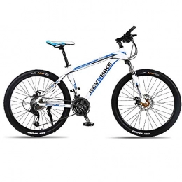 DGAGD Mountain Bike DGAGD 24 inch aluminum alloy frame mountain bike variable speed spoke wheel road bike-White blue_21 speed