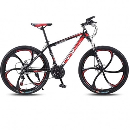 DGAGD Bike DGAGD 24 inch bicycle mountain bike adult variable speed light bicycle six cutter wheels-Black red_24 speed