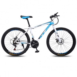 DGAGD Bike DGAGD 24 inch bicycle mountain bike adult variable speed light bicycle spoke wheel-White blue_27 speed